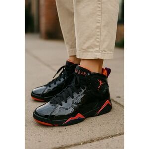 Air Jordan 7 Retro Black Patent Leather Basketball Shoes Sneakers Authenticated